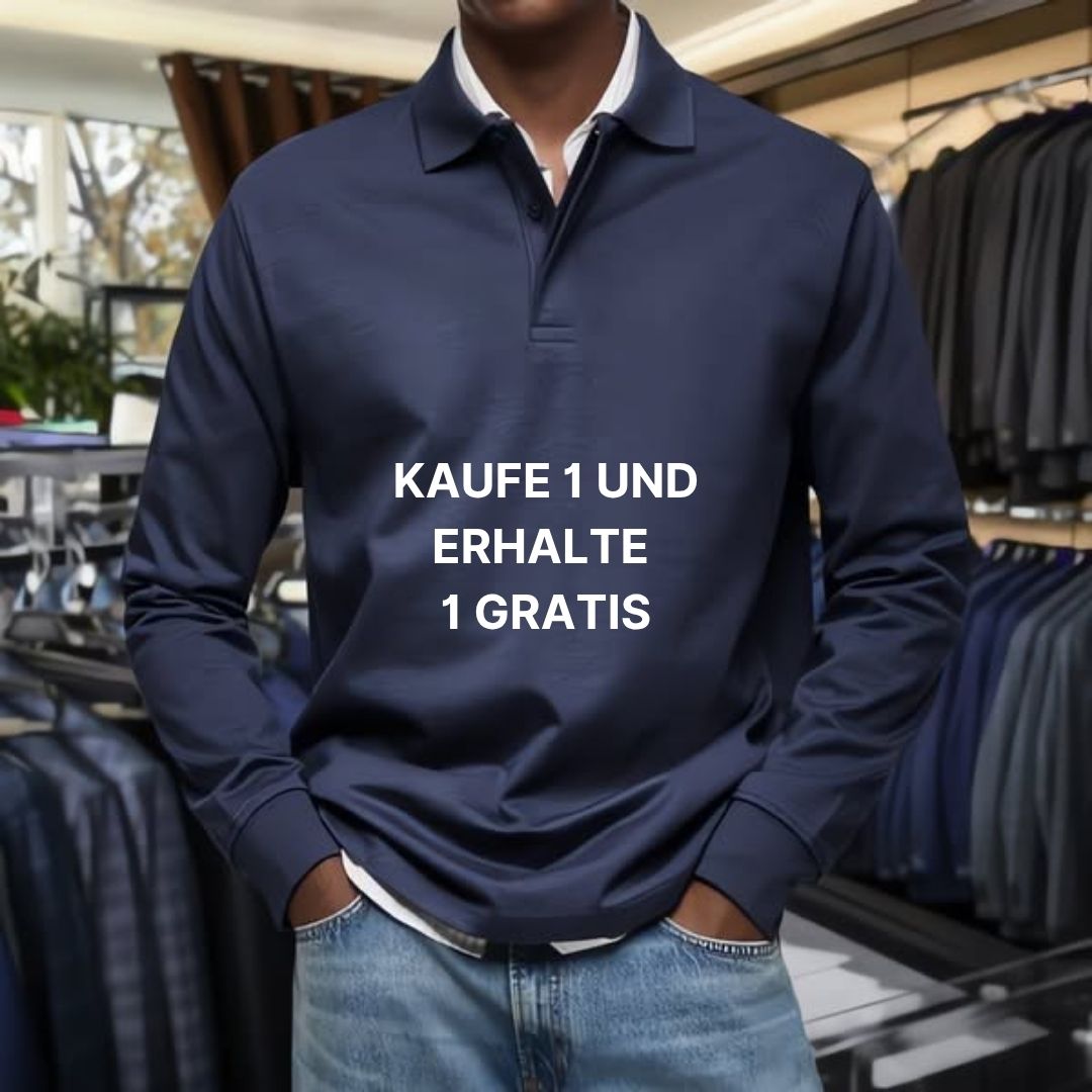 1+1 GRATIS| LUXURIÖSER POLOSHIRT MIT LANGEN ÄRMELN